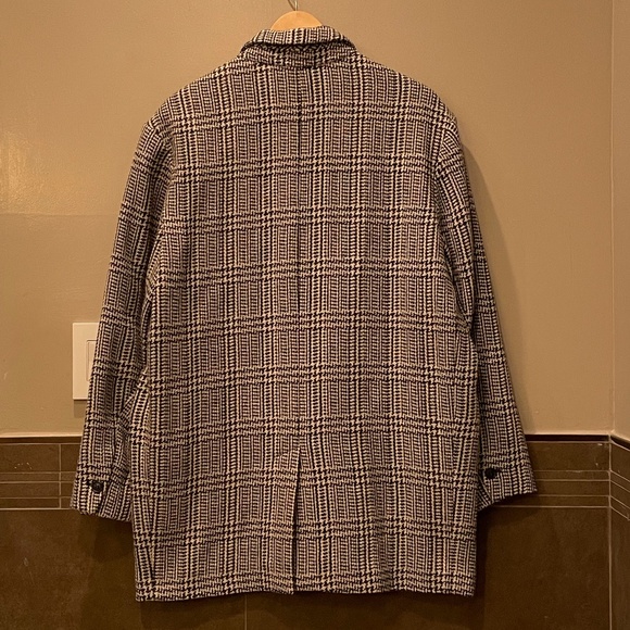 Isabel Marant Étoile Oversized Single-Breasted Plaid Coat (Ecru Black/White) - Picture 13 of 16